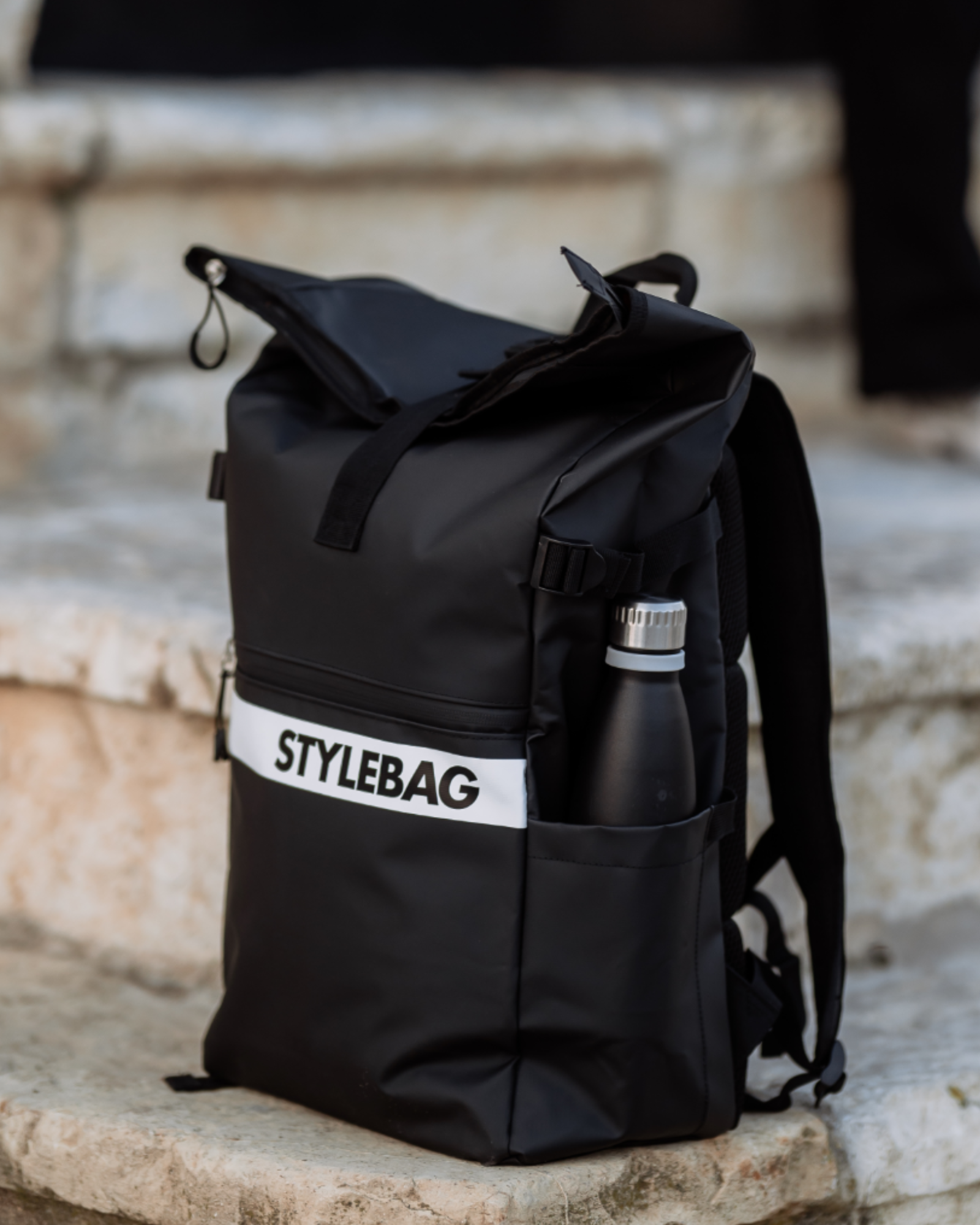 Rolltop Rucksack mit Laptopfach