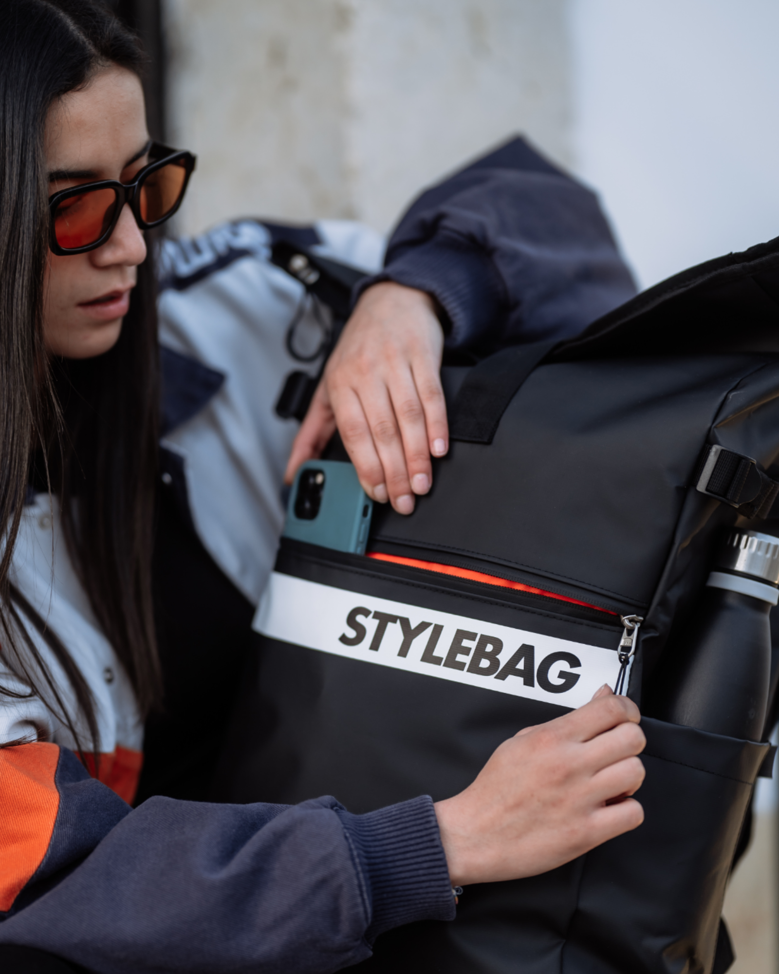 Rolltop Rucksack mit Laptopfach