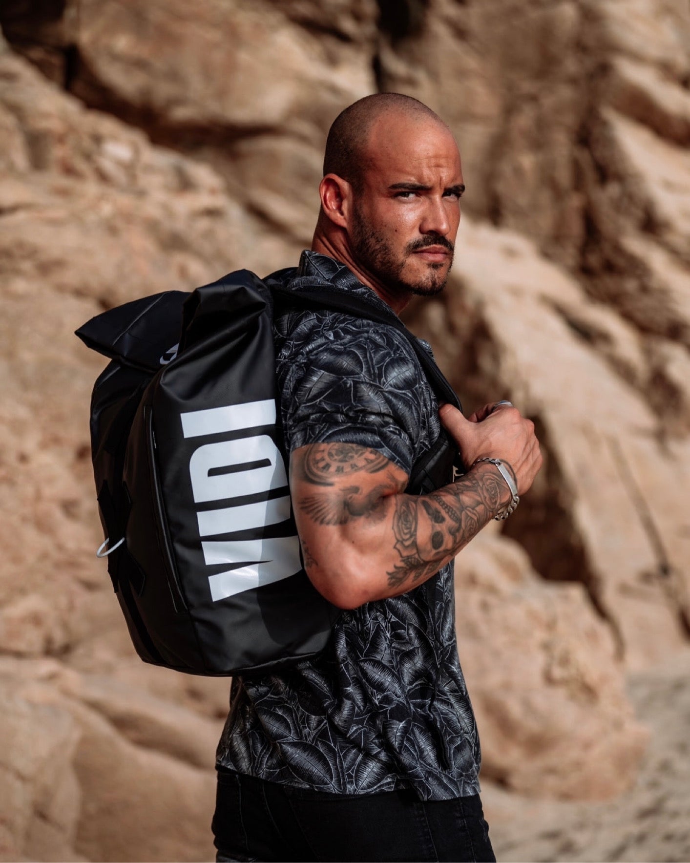 Rolltop Rucksack Schwarz