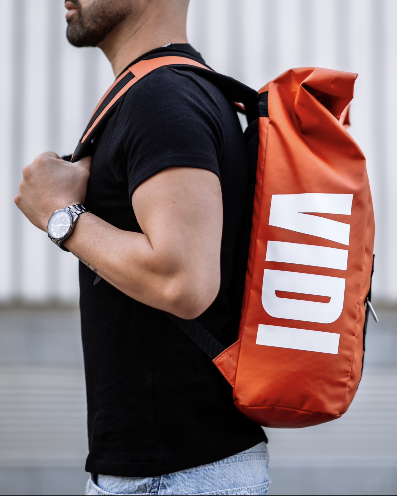 Wasserfester Rolltop Rucksack Orange