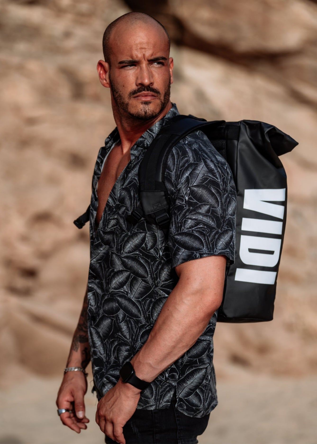 Rolltop Rucksack Schwarz