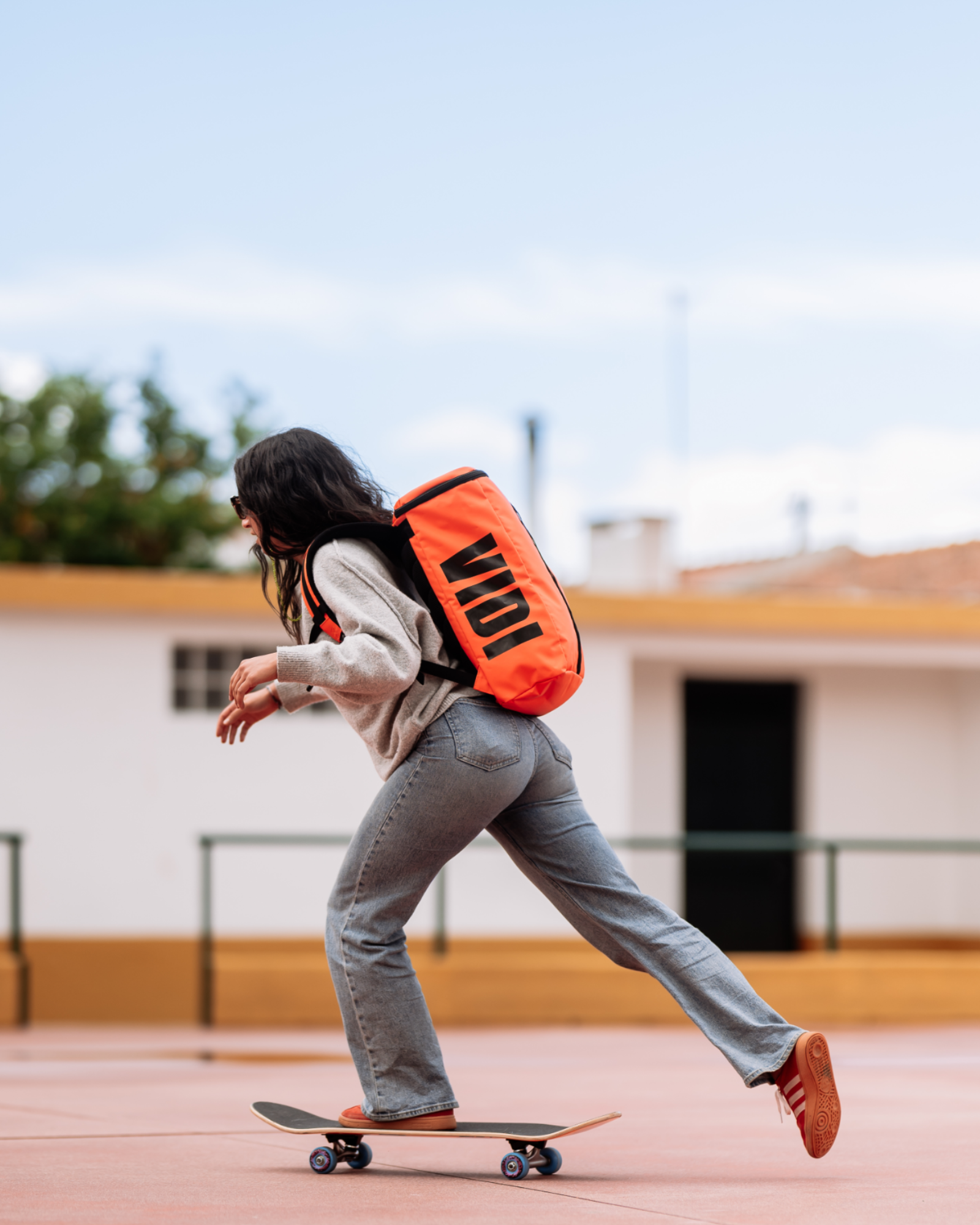 Rucksack Orange/Schwarz
