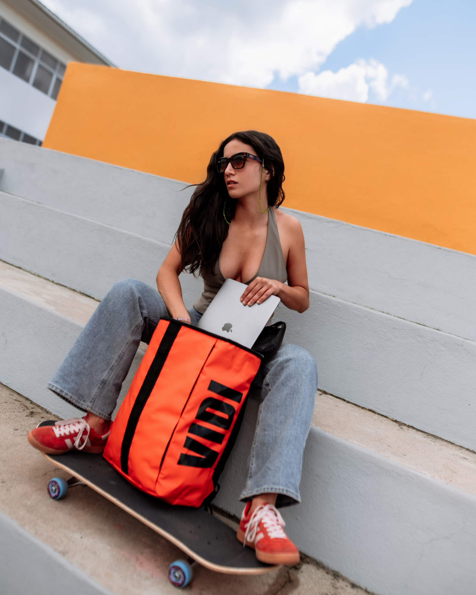 Rucksack Orange/Schwarz