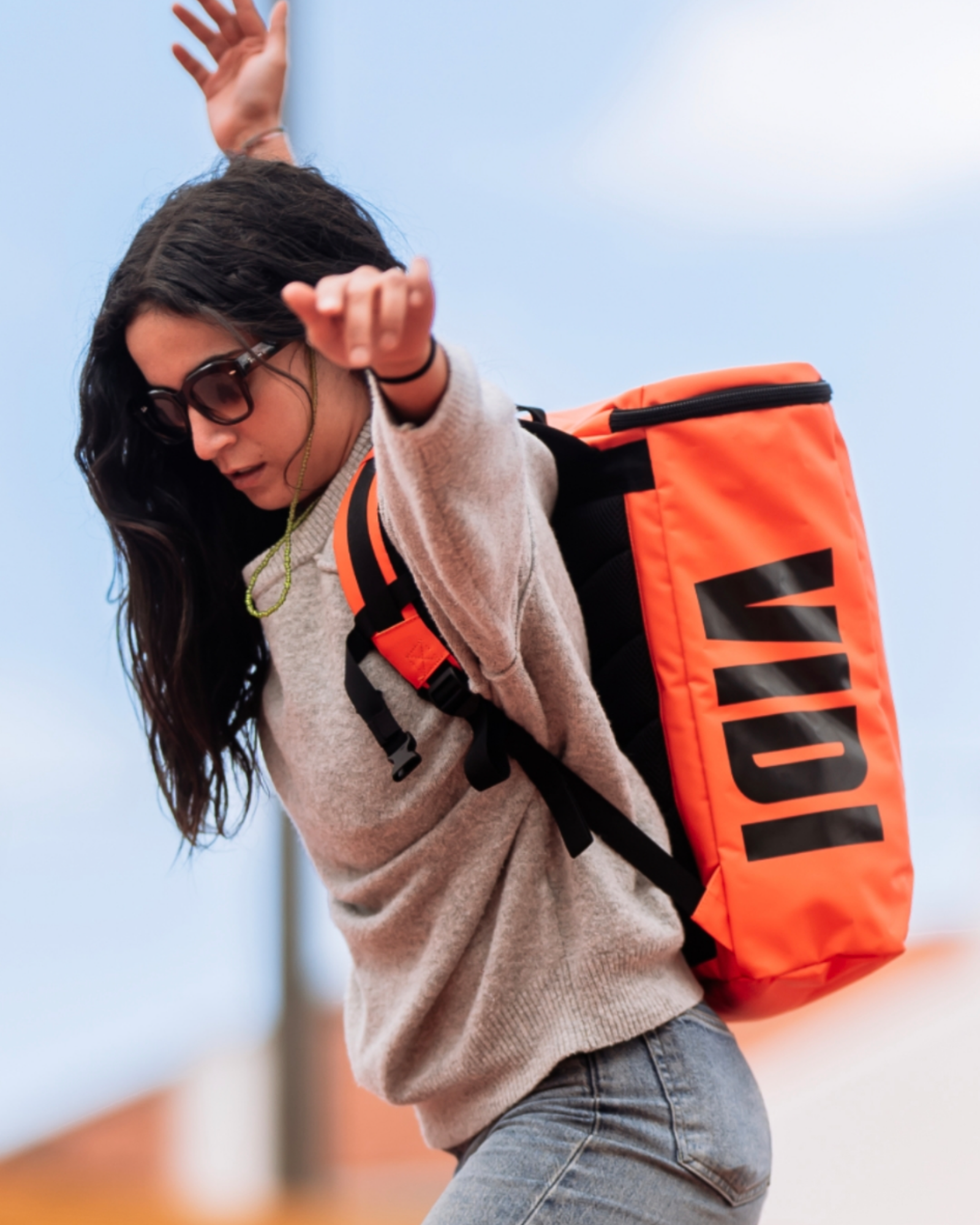 Rucksack Orange/Schwarz