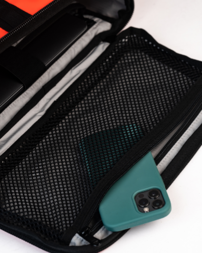 Wasserfester Rucksack Orange/Schwarz