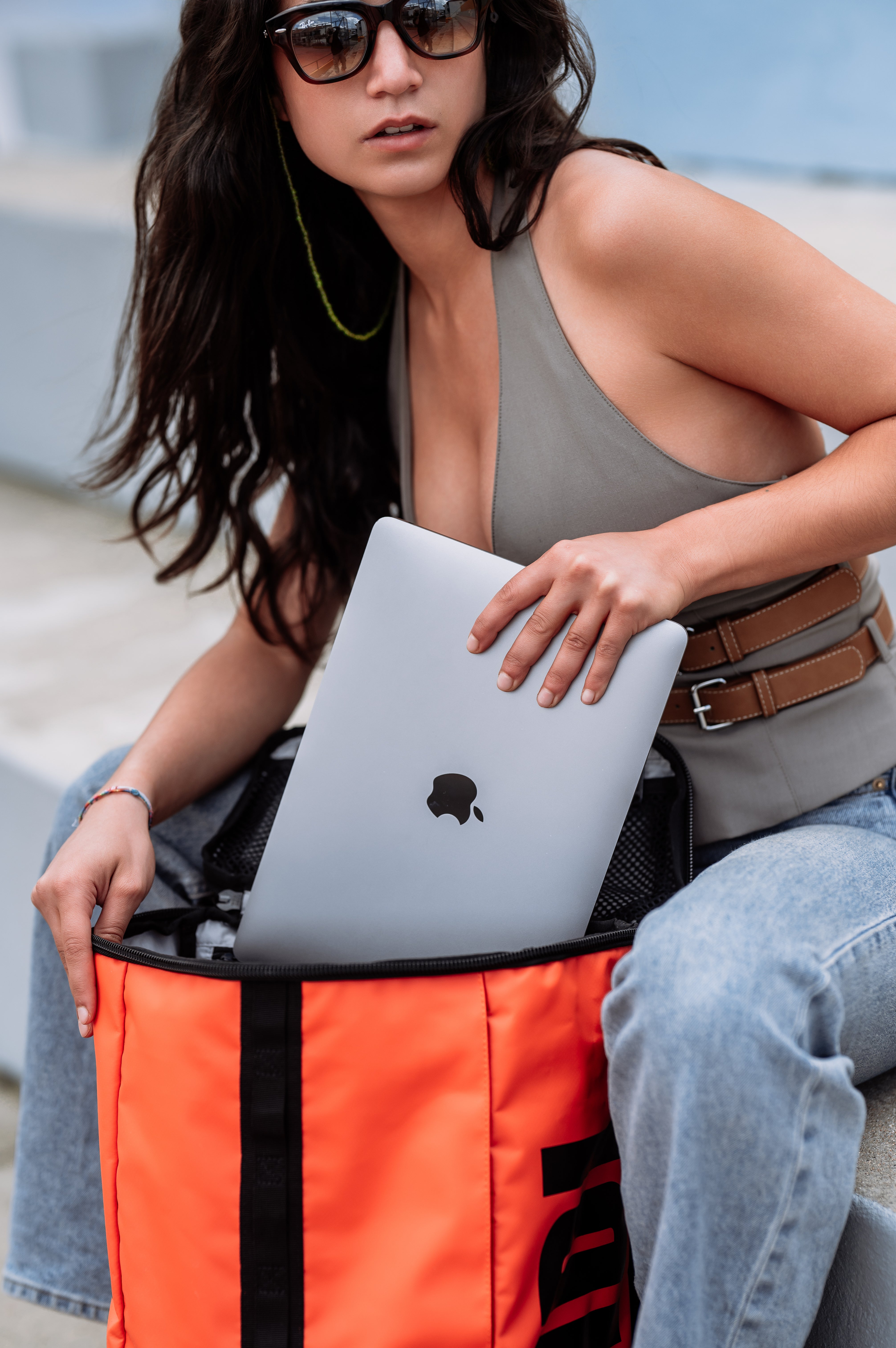 Rucksack Orange/Schwarz