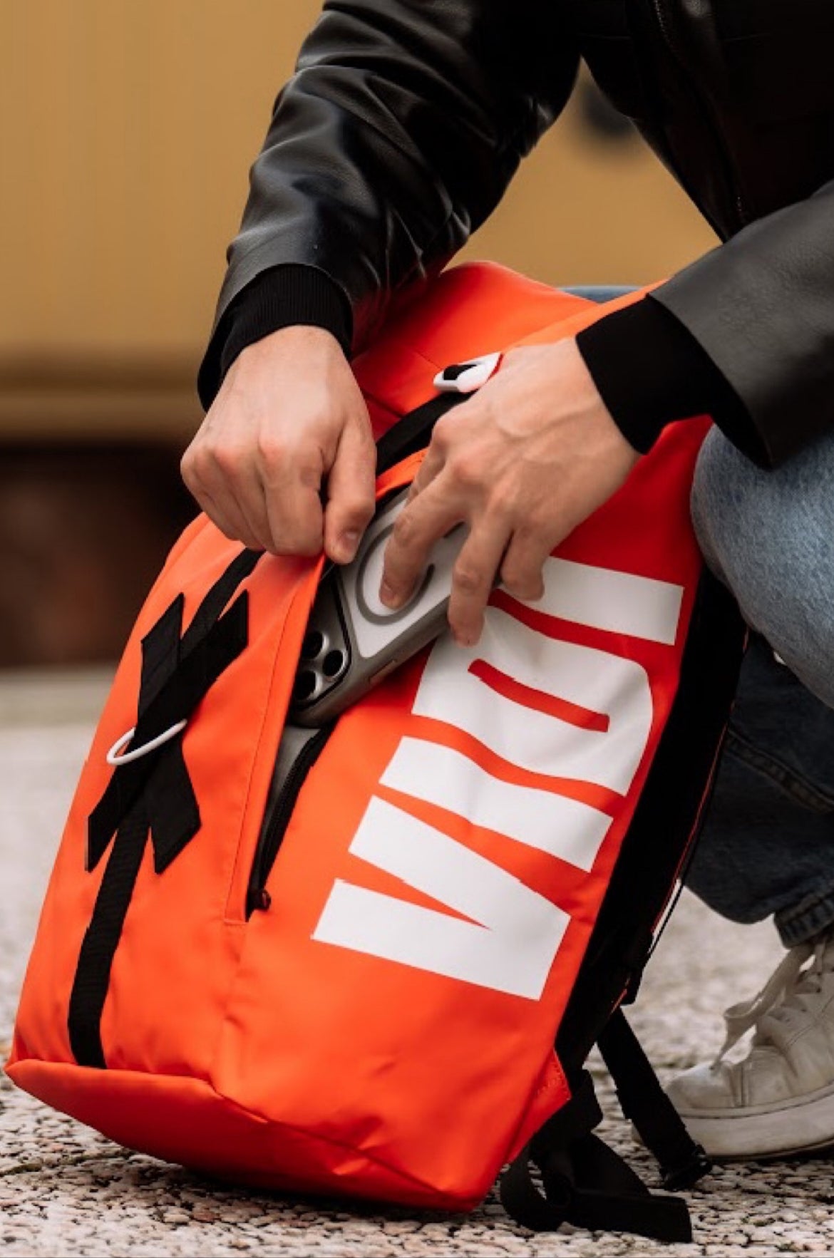 Wasserfester Rolltop Rucksack Orange