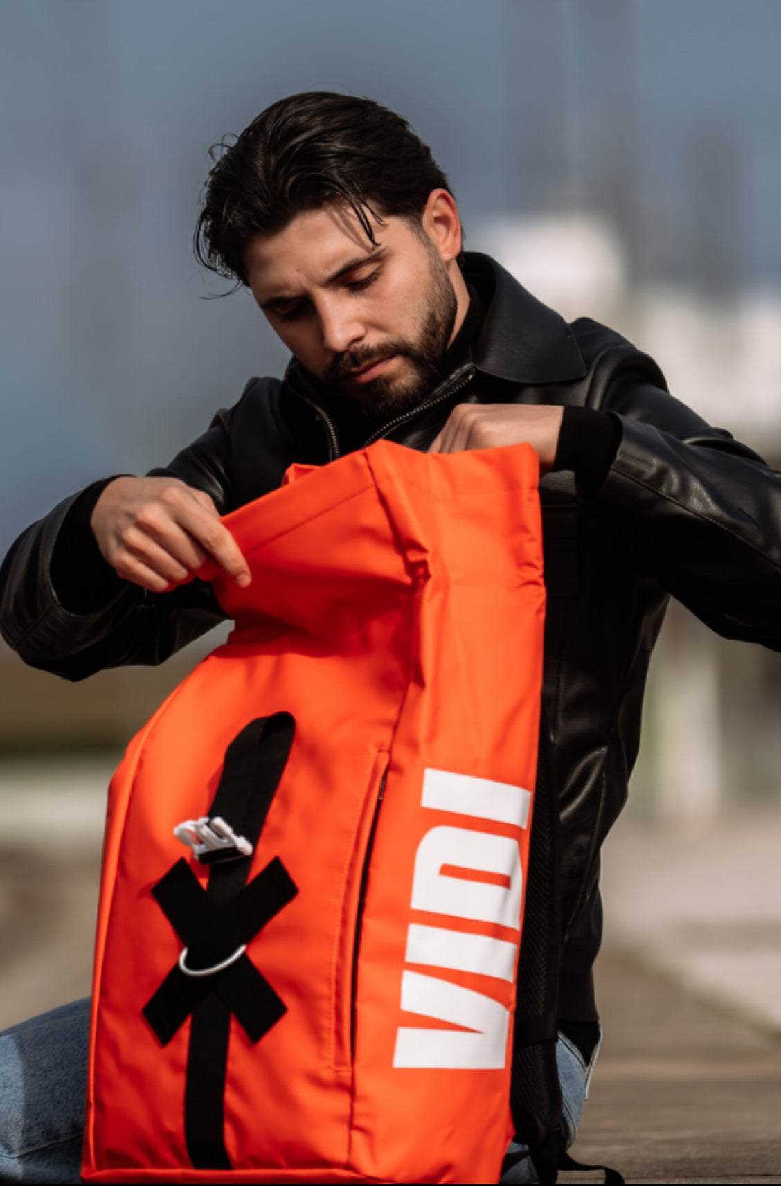 Wasserfester Rolltop Rucksack Orange